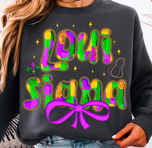 Louisiana Mardi Gras Bow