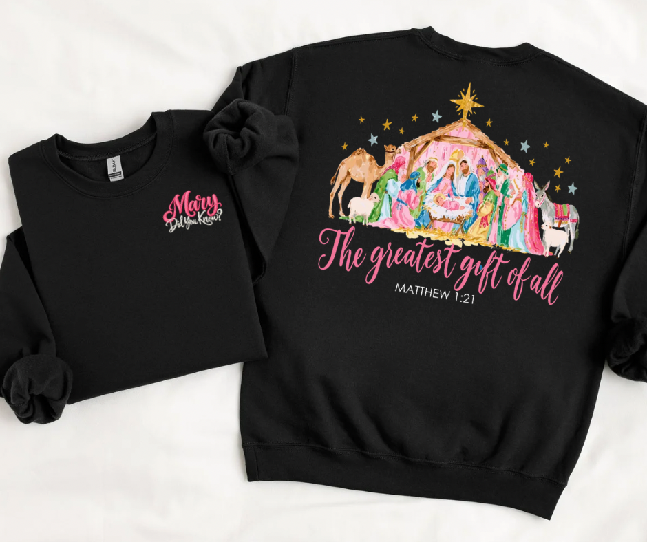 The Greatest Gift of All Nativity (BACK WITH FRONT POCKET)