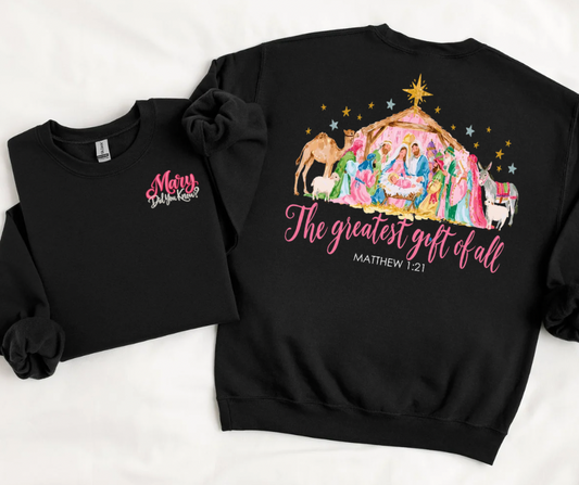 The Greatest Gift of All Nativity (BACK WITH FRONT POCKET)