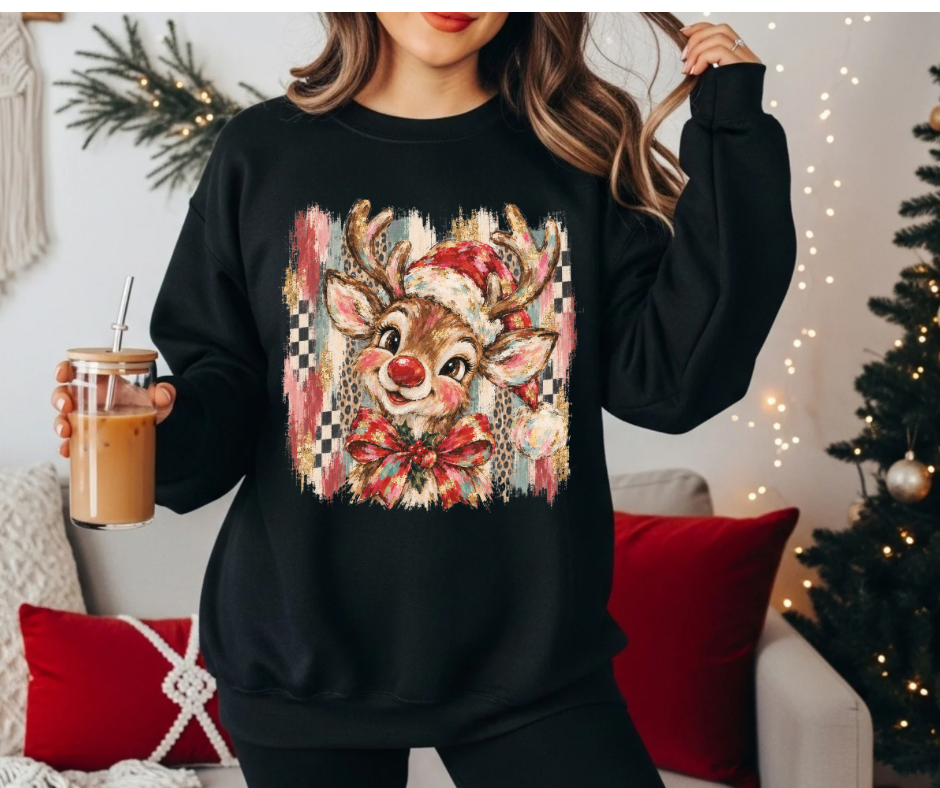 Vintage Reindeer Brushtroke