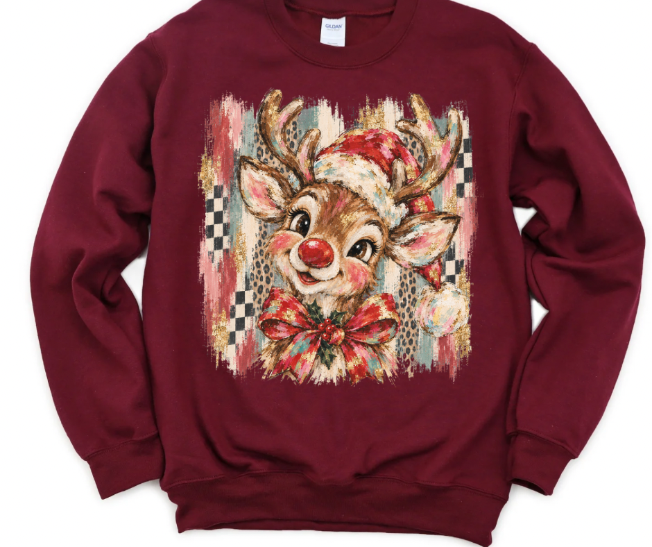 Vintage Reindeer Brushtroke