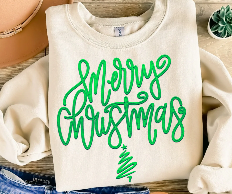 Merry Christmas (Faux Embroidery)