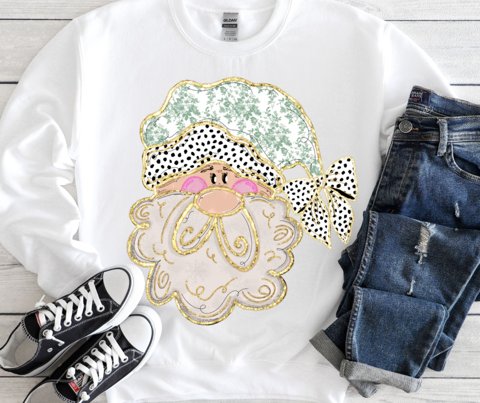 Green Foil Dottie Santa