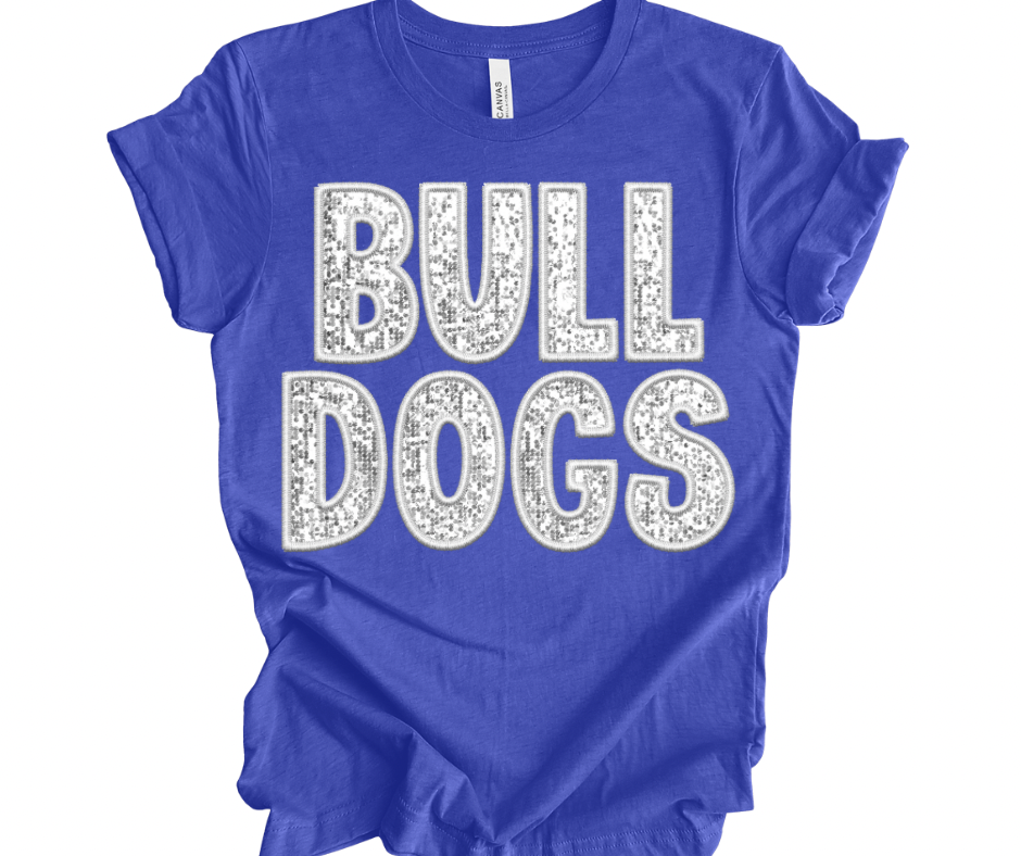BULLDOG (White *FAUX Sequin)