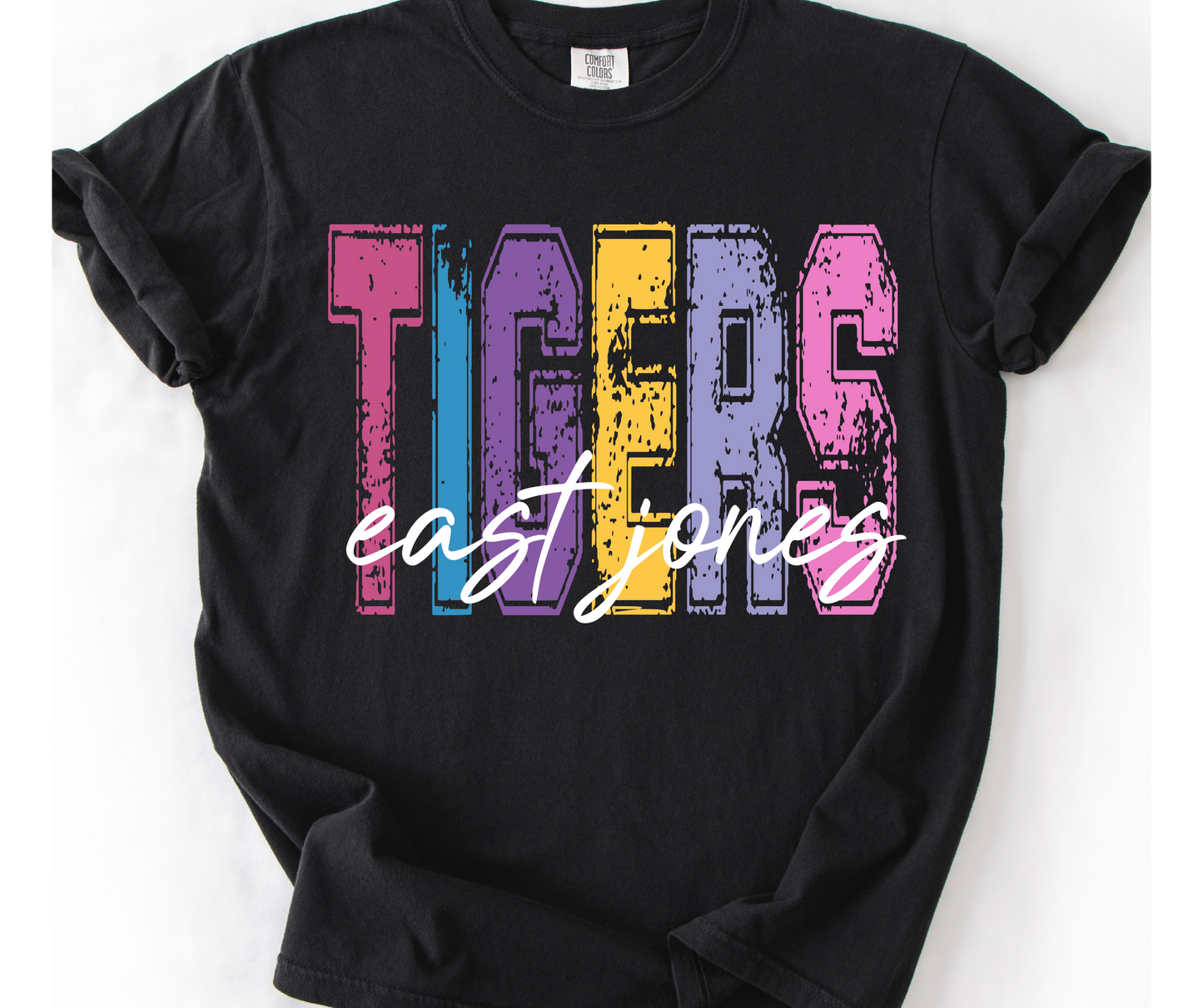 East Jones Tigers Colorful Grunge