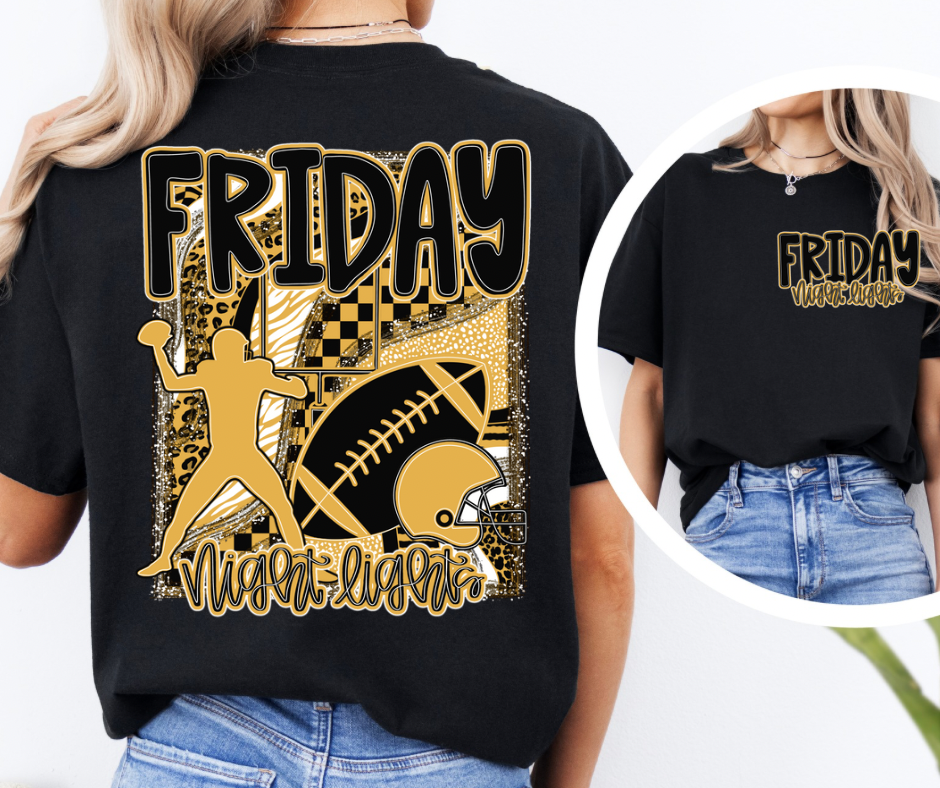 Friday Night Lights (AJD) Black & Gold