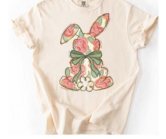 Pink Floral Bunny