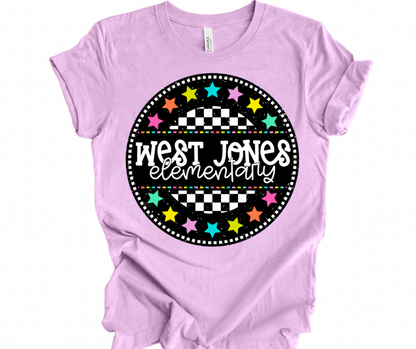 West Jones Elementary Checkered Stars