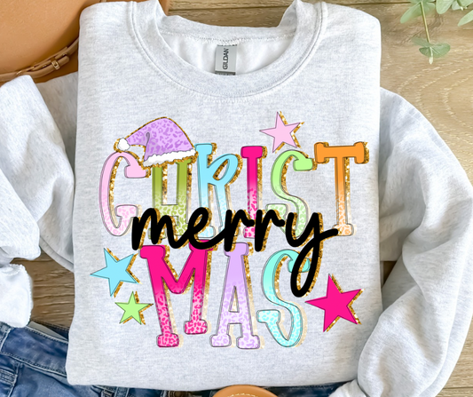 Colorful Leopard Merry Christmas