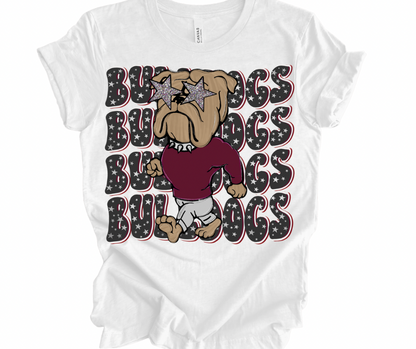 Preppy Bulldogs Stacked Stars