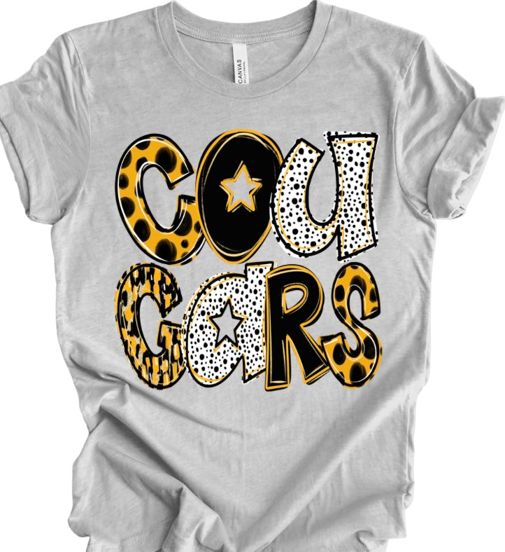 Cougars (Black, Gold, Dots)