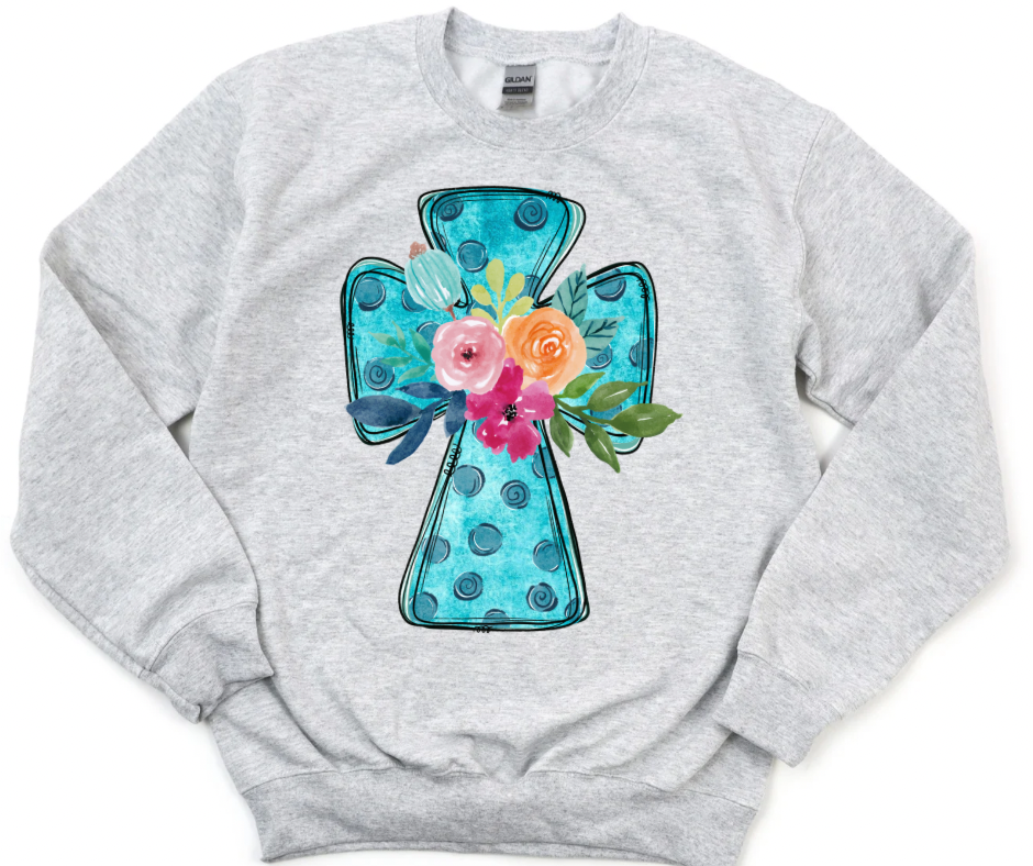 Floral Polka Dot Cross