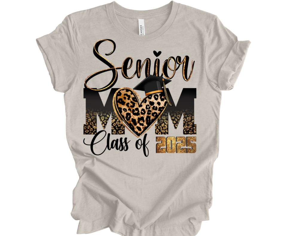 Senior Mom C/O 25 Leopard Heart
