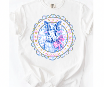 Scalloped Bunny (Blue/Pink Floral)