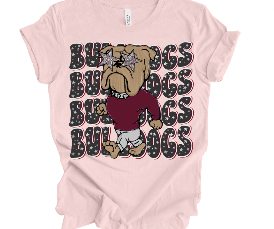 Preppy Bulldogs Stacked Stars