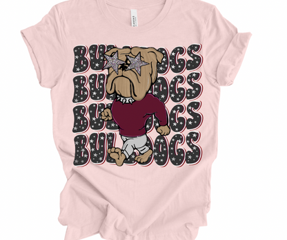 Preppy Bulldogs Stacked Stars