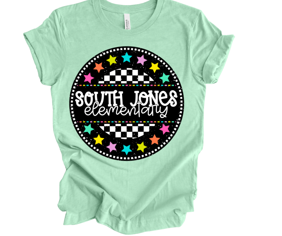 South Jones Elementary Checkered Stars