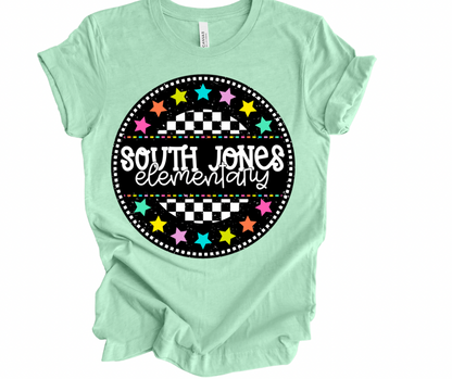 South Jones Elementary Checkered Stars