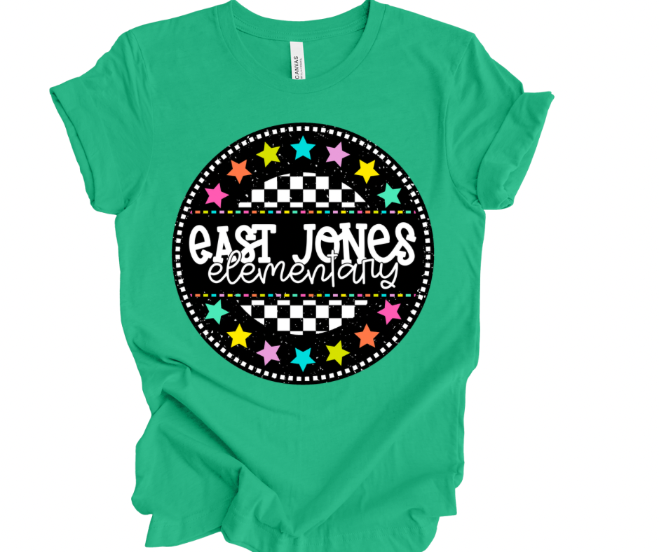 East Jones Elementary Checkered Stars