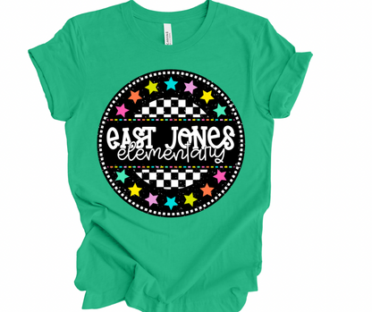 East Jones Elementary Checkered Stars