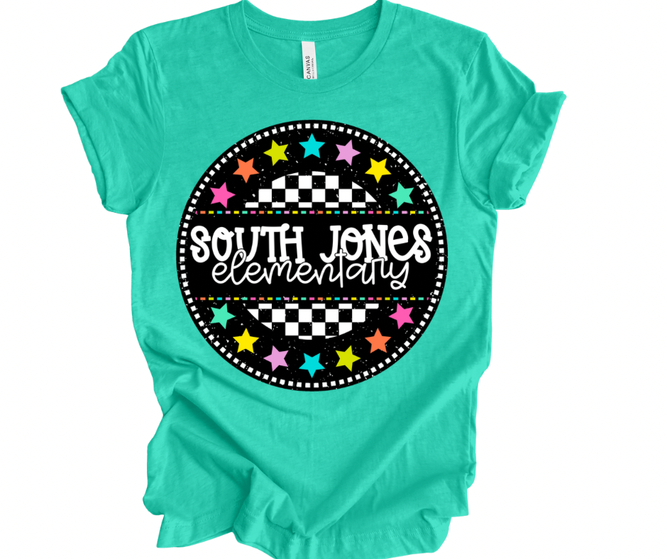 South Jones Elementary Checkered Stars