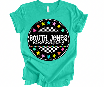 South Jones Elementary Checkered Stars