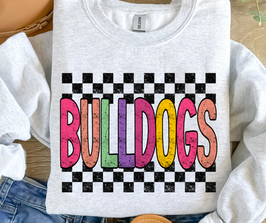 Bulldogs Checkered Grunge