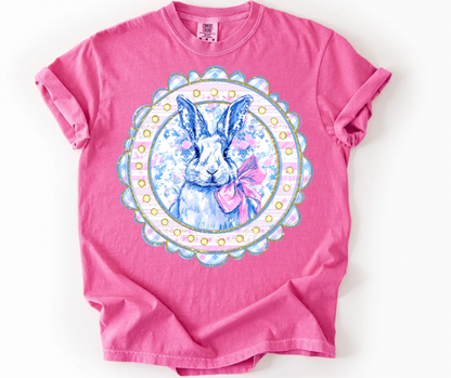 Scalloped Bunny (Blue/Pink Floral)