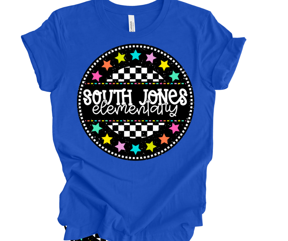 South Jones Elementary Checkered Stars