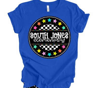South Jones Elementary Checkered Stars