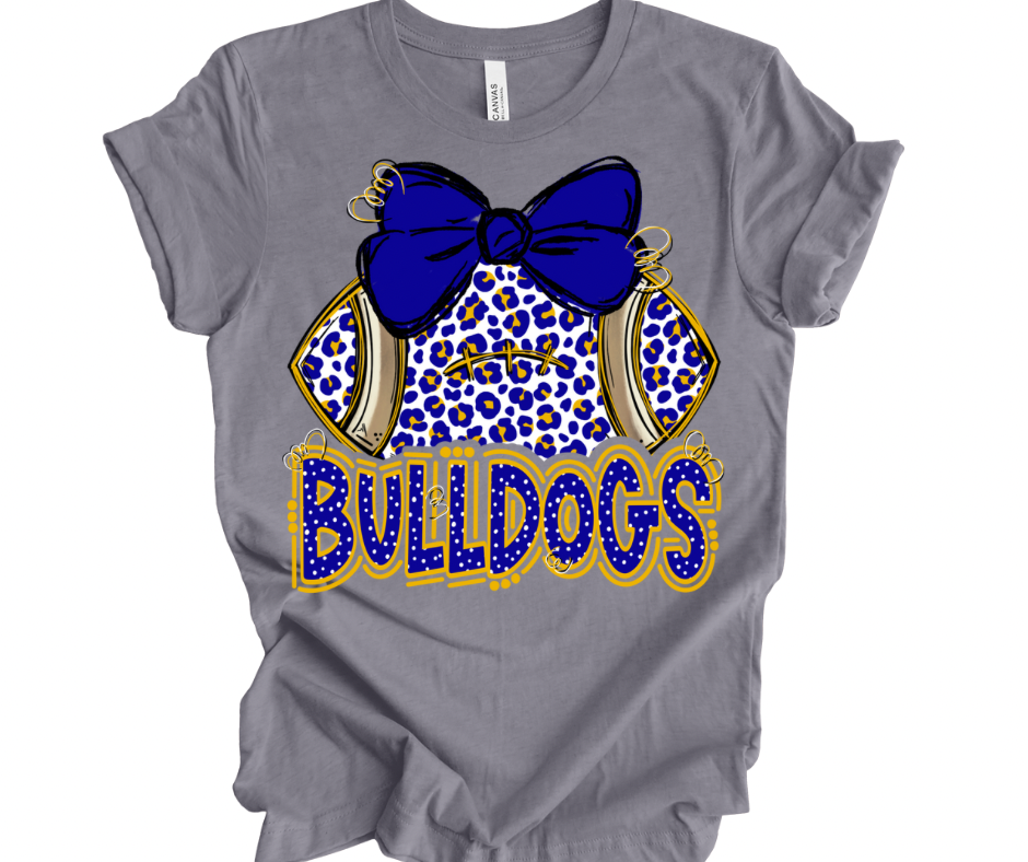 Bulldogs Leopard Football (blue/yellow)