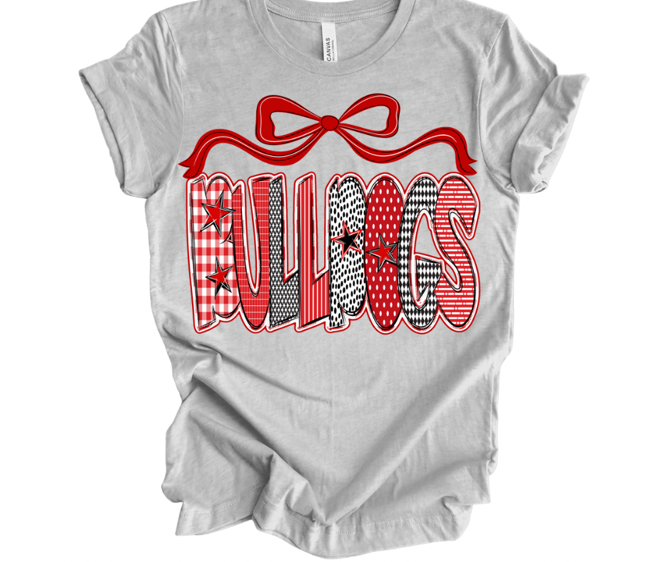 Bulldogs Checkered Stars (WITH BOW)