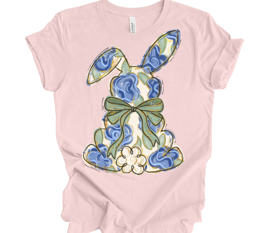 Blue Floral Bunny