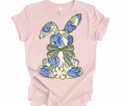 Blue Floral Bunny