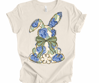 Blue Floral Bunny