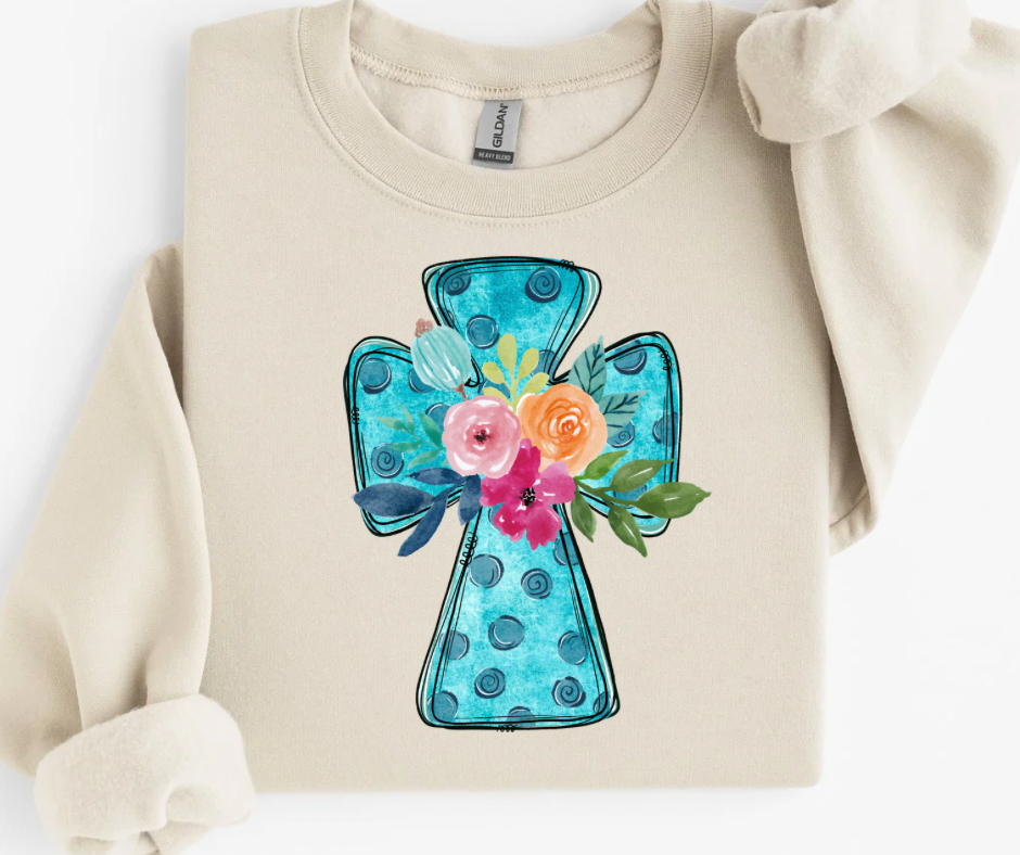 Floral Polka Dot Cross