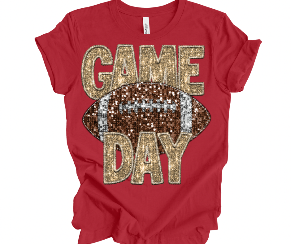 Game Day Football (Faux Sequin/Embroidery)