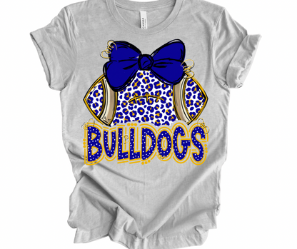 Bulldogs Leopard Football (blue/yellow)