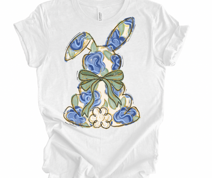 Blue Floral Bunny