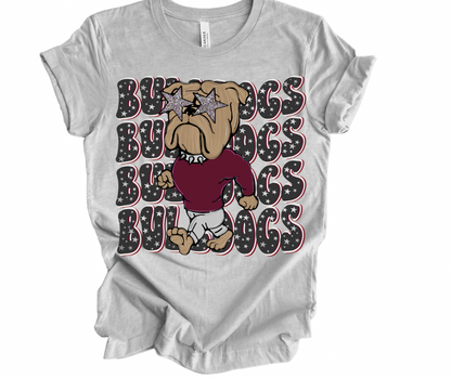 Preppy Bulldogs Stacked Stars