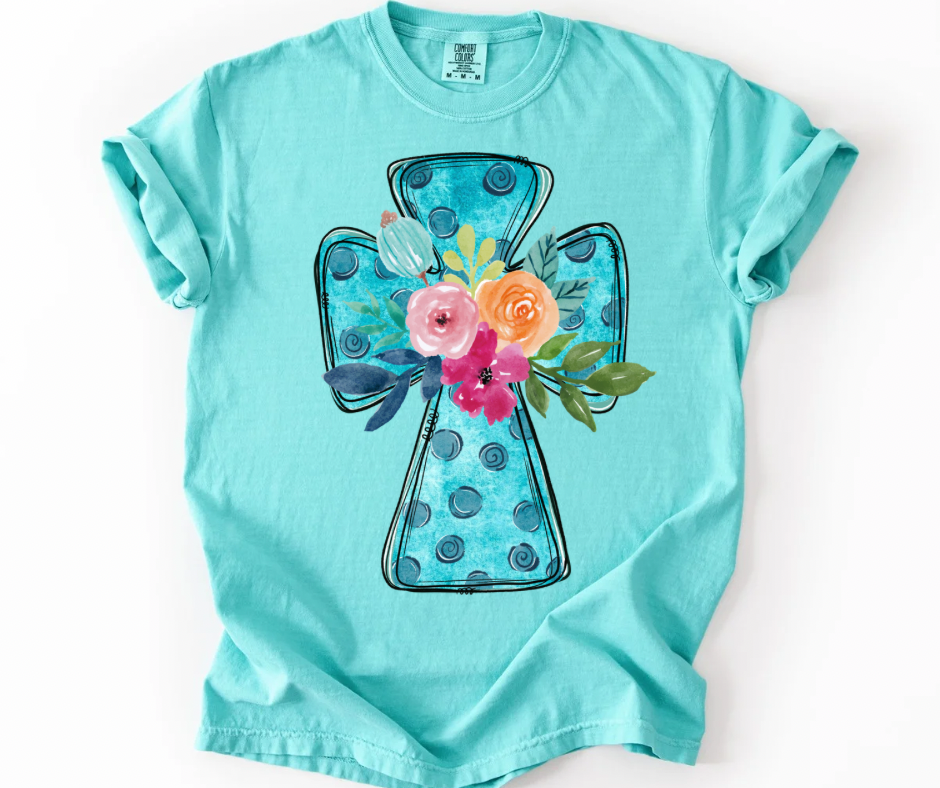 Floral Polka Dot Cross
