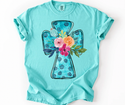 Floral Polka Dot Cross