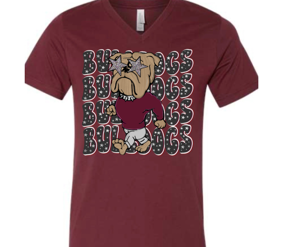 Preppy Bulldogs Stacked Stars