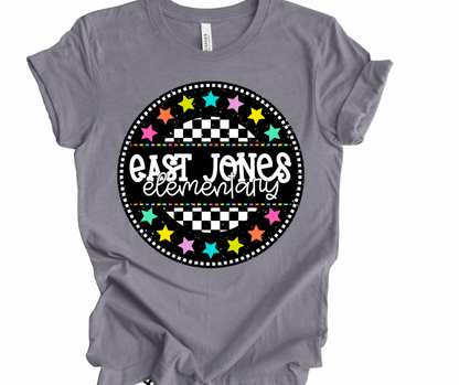 East Jones Elementary Checkered Stars