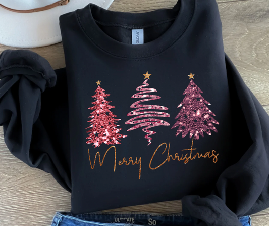 FAUX Sequin Trees - Merry Christmas