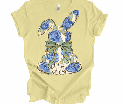 Blue Floral Bunny