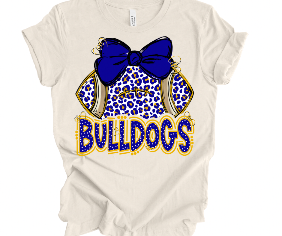 Bulldogs Leopard Football (blue/yellow)