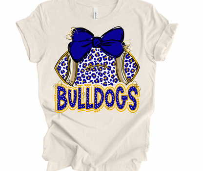 Bulldogs Leopard Football (blue/yellow)