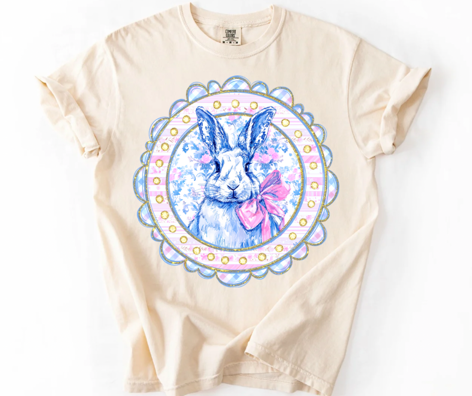 Scalloped Bunny (Blue/Pink Floral)
