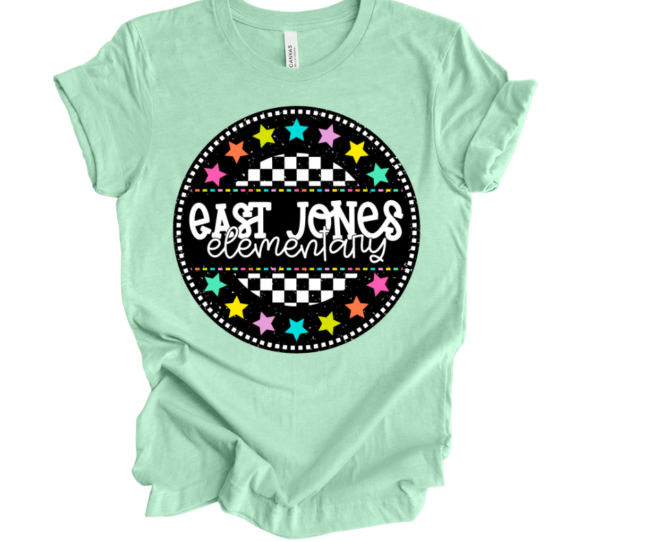 East Jones Elementary Checkered Stars
